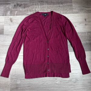 Mossimo Supply Co. Deep Berry V-Neck Cardigan
